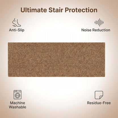 15 Pack Stair Treads for Wooden Steps Carpet Mat Runner Rug Non Slip for Outdoor Indoor Dog(30inX8in) (Grey)