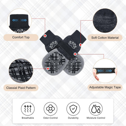 BEAUTYZOO Dog Socks to Prevent Licking Paws -Dog Shoes for Hot Pavement & Hardwood Floors Anti Slip, Traction Control Boots & Paw Protectors with Double Side Grips for Small Medium Large Senior Dogs
