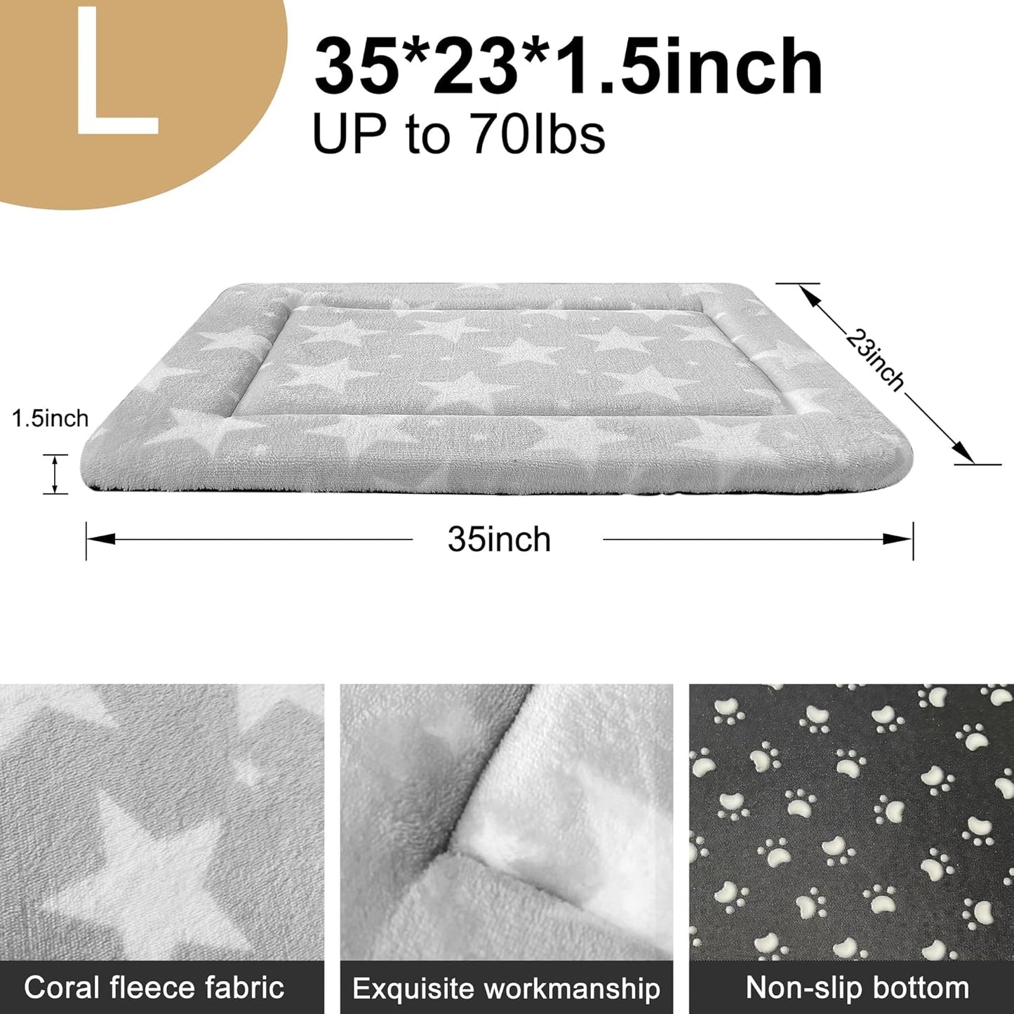 Dog Bed Mat – Soft & Comfortable Dog Kennel Pad for Crate – Durable Crate Bed & Mat for Dogs & Cats – Ideal for Crate, Kennel, and Home Use