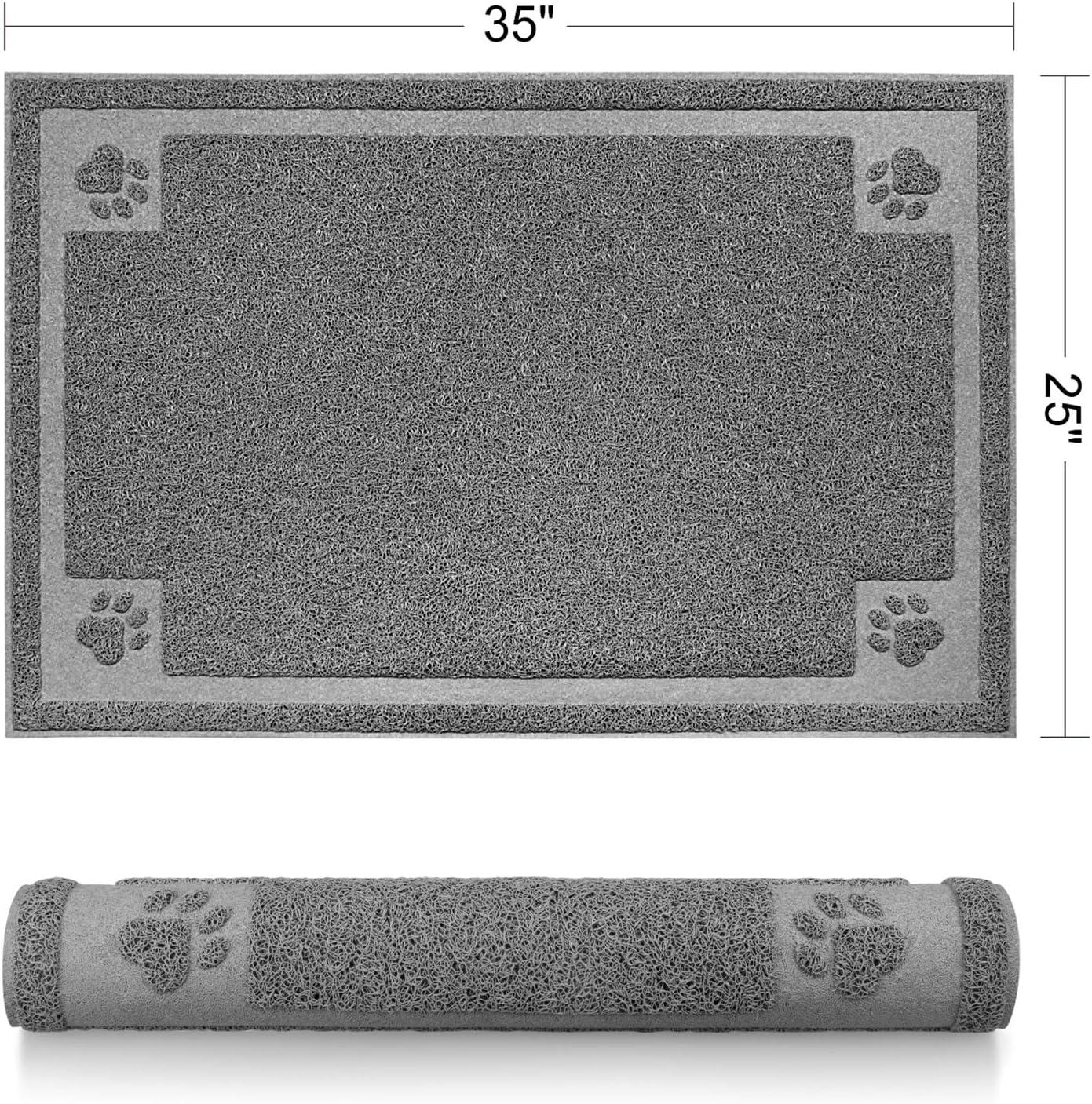 Pet Feeding Mat for Small Dogs and Cats 24" x 16" Flexible and Waterproof Dog Bowl Mat for Food and Water, Easy to Clean Dog Food Mat with Non Slip Backing