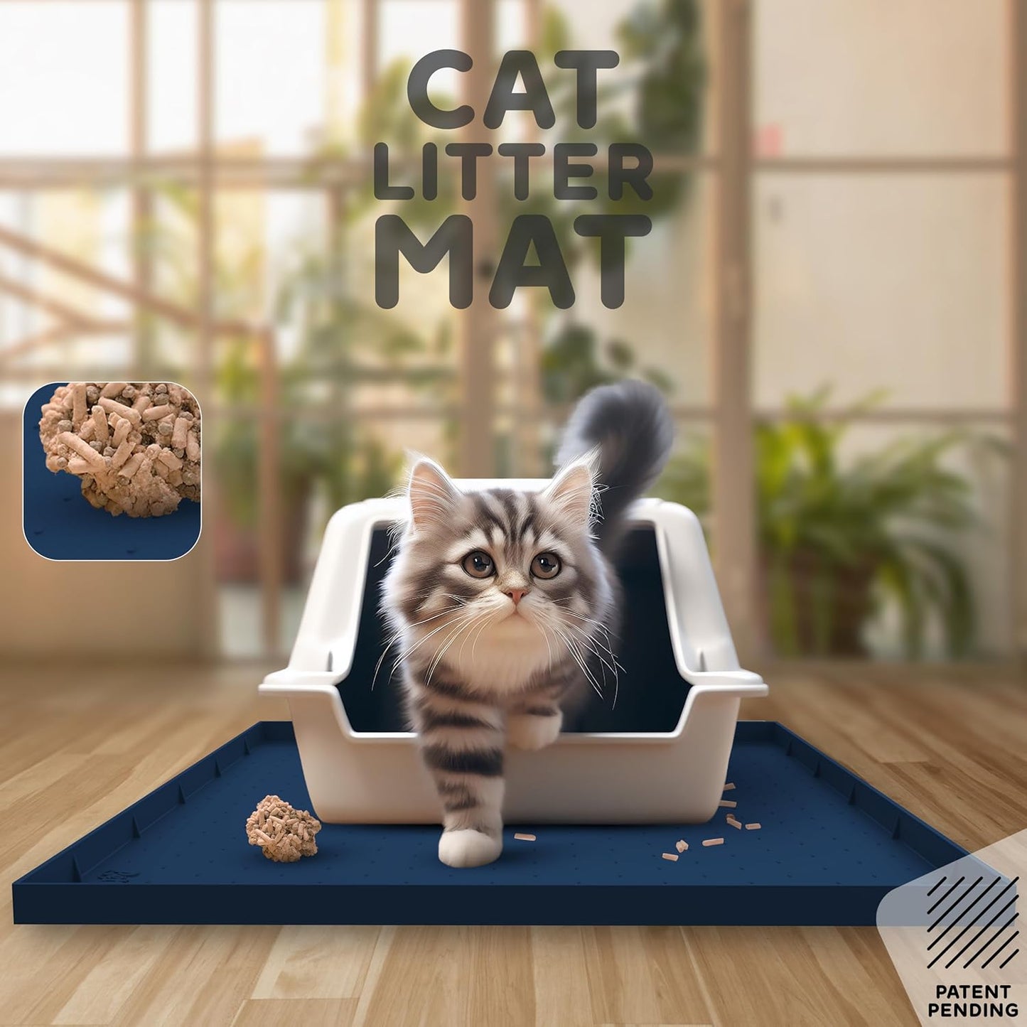 Dog Food Mat - Raised Edges Dogs Mat for Food and Water Prevent Spill, Waterproof Cat Food Mats Protect Floors, Easy Clean Dog Bowl Mats for Food and Water, Silicone Pet Feeding Placemats