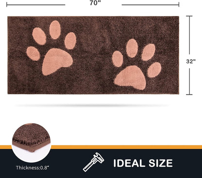 PURRUGS Dirt Trapping Door Mat 20" x 31.5", Non-Skid/Slip Machine Washable Microfiber Entryway Rug, Dog Doormat, Super Absorbent Welcome Mat for Muddy Wet Shoes and Paws, Grey