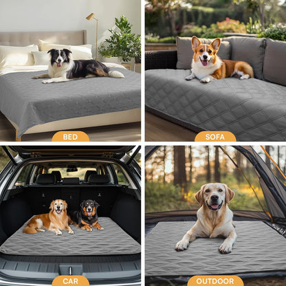Luciphia 100% Waterproof Couch Cover Blanket for Dogs Anti-Slip Pet Couch Protector Sofa Mat Puppy Cat with Non-Slip Bottom, Grey, 30x70 Inch