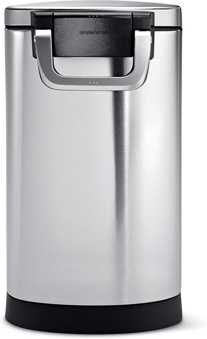 simplehuman Large Pet Food Storage Container, Holds 30-35 lb / 14-16 kg of Dry Dog Food, Cat Food, or Bird Seed, Airtight Lock-Tight Lid with Magnetic Scoop, BPA-Free, Brushed Stainless Steel