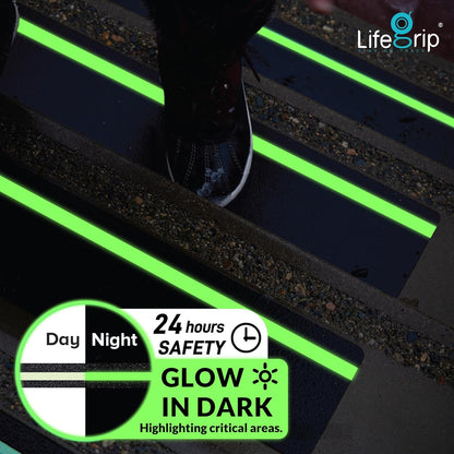 LifeGrip Stair Treads Non-Slip (15PCS), Anti Slip Transparent Stair Treads Tape for Indoor Wooden Step (4"X30"X15P-Treads)