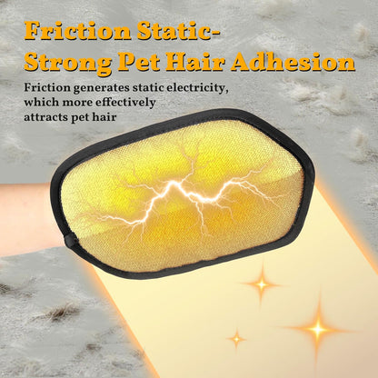 Pet Hair Removal Gloves, Reusable Electrostatic Grooming Mitt for Dogs & Cats, Effective Fur Remover for Furniture, Carpet, Clothing, Car Seats,1 Pack