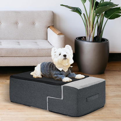 Pet Steps Dog Stairs for Sofa Couch and Bed High Density Sponge Pet Ramp with Removable Washable Cover Non-Slip Base Stable Dog Steps 15.7" H