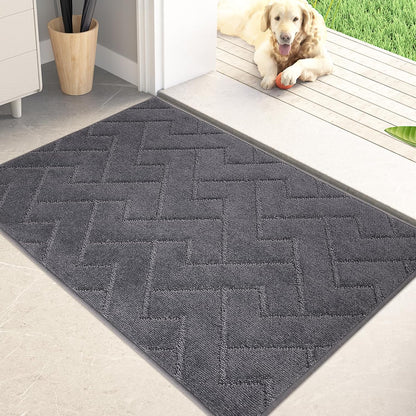 PURRUGS Dirt Trapping Door Mat 20" x 31.5", Non-Slip Machine Washable Entry Rug, Dog Doormat, Indoor Front Door Mat, Super Absorbent Entryway Rug for Muddy Shoes & Paws, Taupe