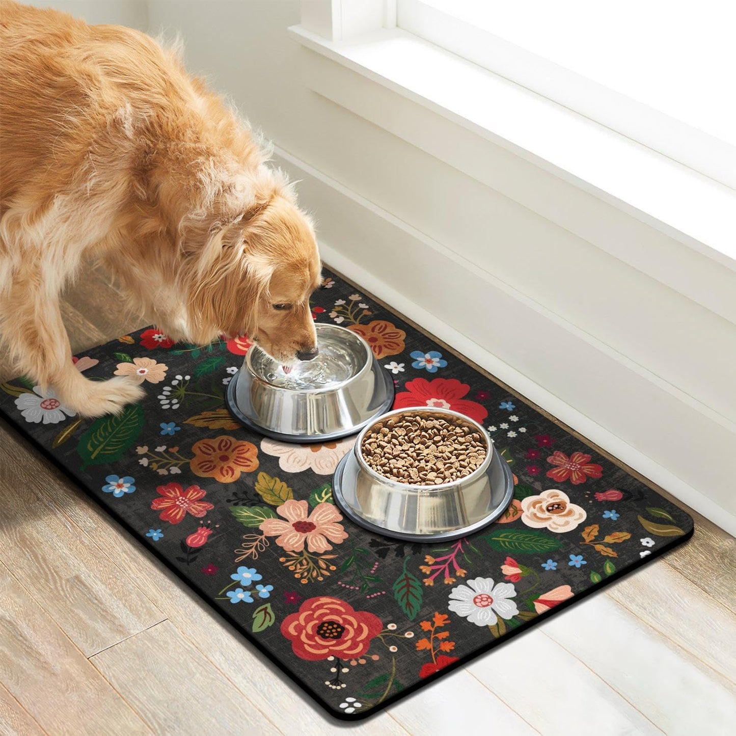 Dog Food Mats for Floors, Absorbent Dog Bowl Mat for Food and Water Dispenser, Quick Dry Cat Food Mat Pet Supplies