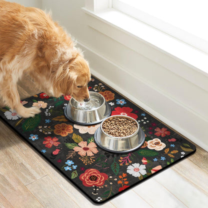 Dog Food Mats for Floors, Absorbent Dog Bowl Mat for Food and Water Dispenser, Quick Dry Cat Food Mat Pet Supplies