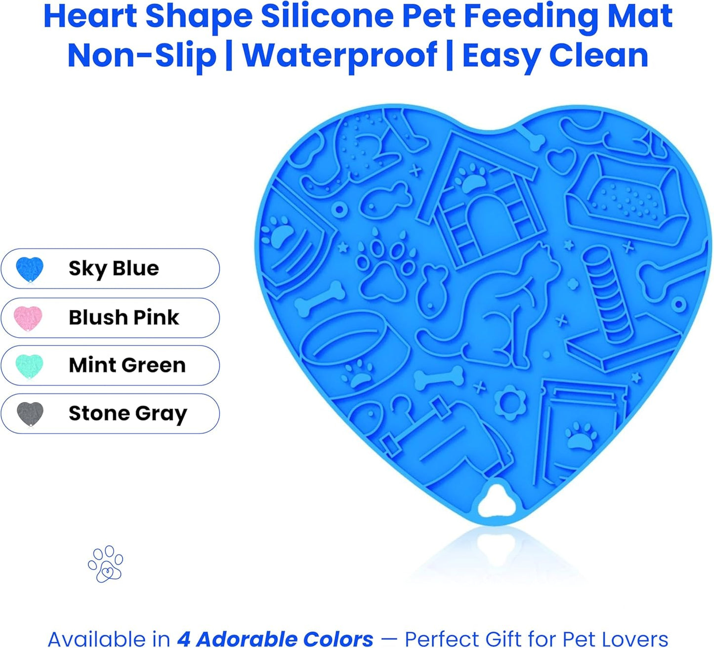 Cat & Dog Slow Feeder Puzzle Toy — Interactive Cat Puzzle Feeder Bowl, Dog Puzzle Feeder, Dog Lick Mat, Mental Stimulation Toy for Indoor Cats & Dogs, Anti-Gulp, Fun & Durable Heart Shape(Pink)