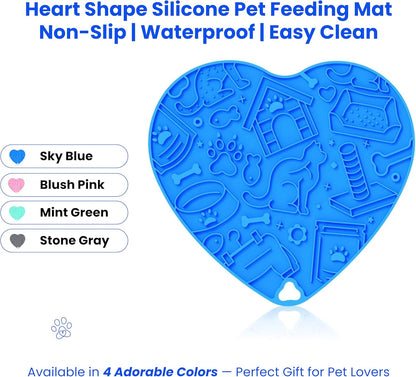 Cat & Dog Slow Feeder Puzzle Toy — Interactive Cat Puzzle Feeder Bowl, Dog Puzzle Feeder, Dog Lick Mat, Mental Stimulation Toy for Indoor Cats & Dogs, Anti-Gulp, Fun & Durable Heart Shape(Pink)