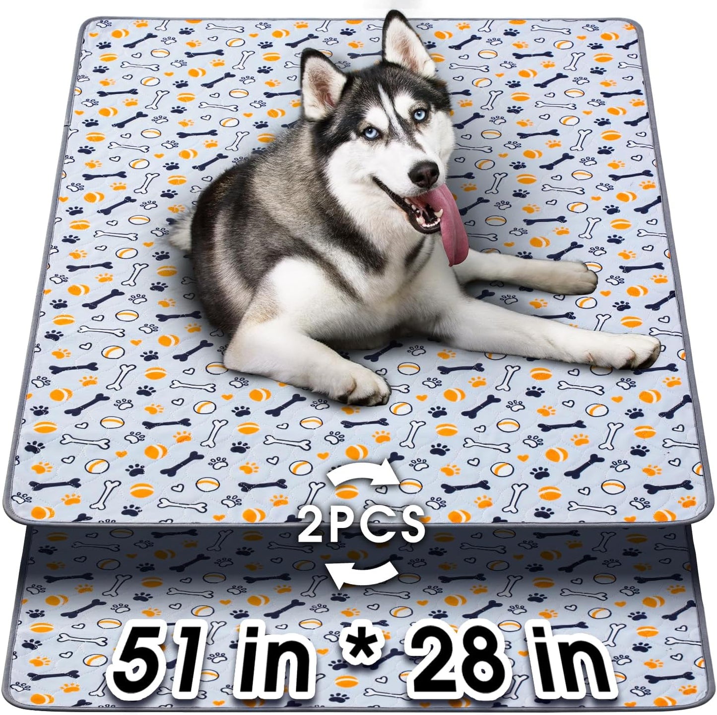 Hompet Dog Grass Pad with Tray Large, 35"x22.5", 2 Reusable Artificial Turf for Dogs Potty, Waterproof Non-Slip Washable Pee Pads, Quickly Absorbency Portable Dog Litter Box for Indoor/Outdoor Use