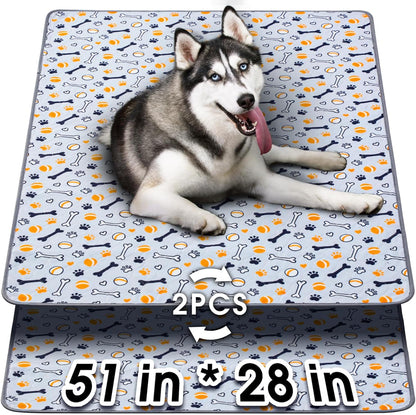 Hompet Dog Grass Pad with Tray Large, 35"x22.5", 2 Reusable Artificial Turf for Dogs Potty, Waterproof Non-Slip Washable Pee Pads, Quickly Absorbency Portable Dog Litter Box for Indoor/Outdoor Use