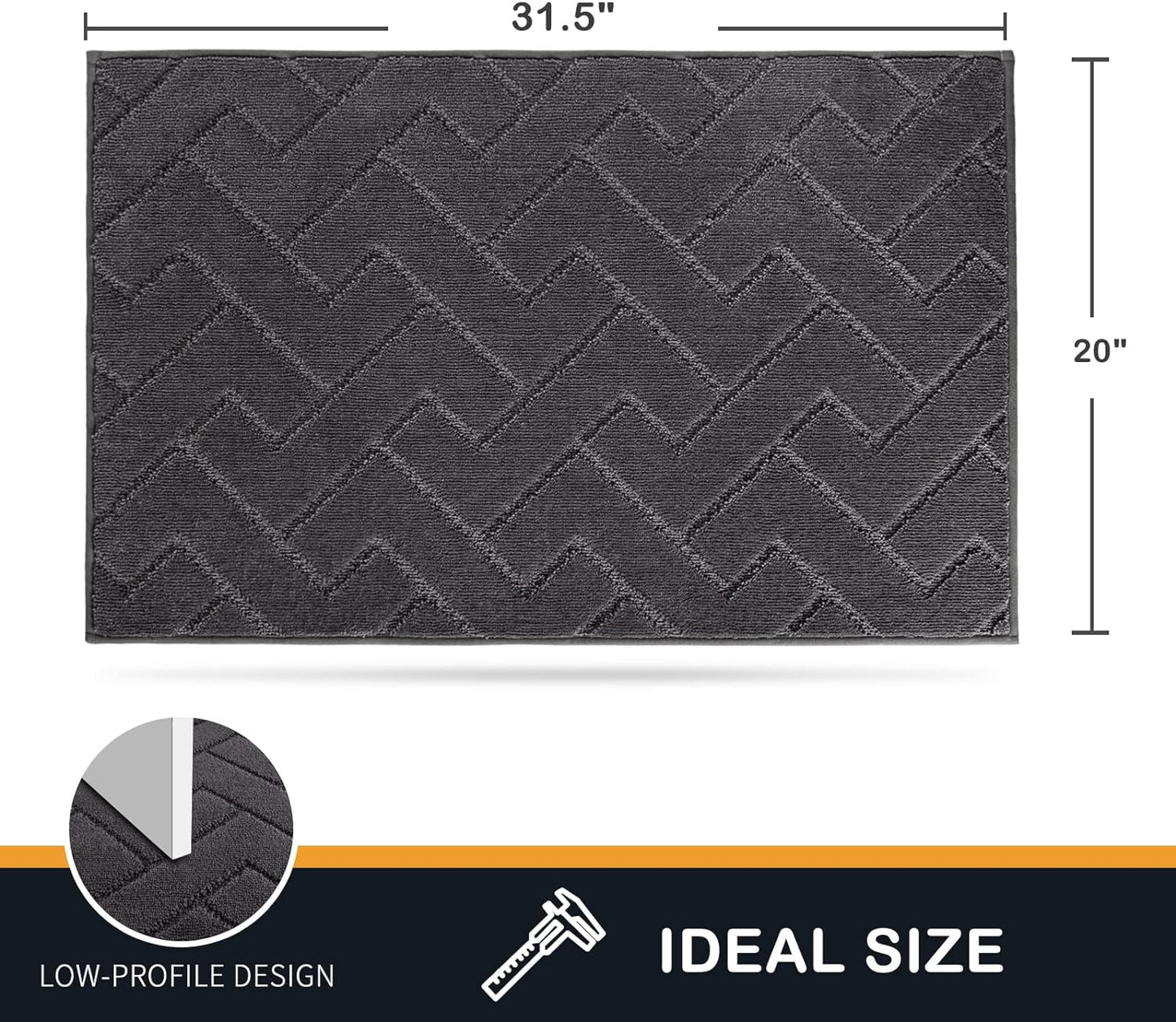PURRUGS Dirt Trapping Door Mat 20" x 31.5", Non-Slip Machine Washable Entry Rug, Dog Doormat, Indoor Front Door Mat, Super Absorbent Entryway Rug for Muddy Shoes & Paws, Taupe