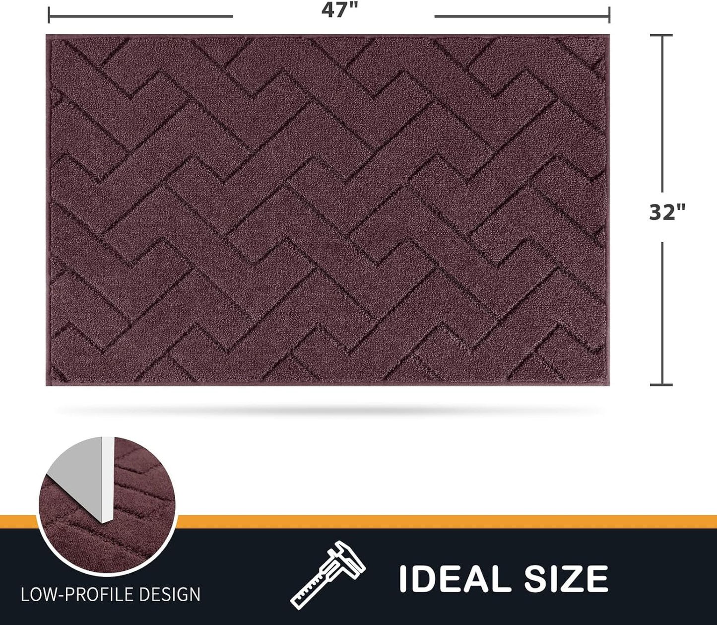 PURRUGS Dirt Trapping Door Mat 20" x 31.5", Non-Slip Machine Washable Entry Rug, Dog Doormat, Indoor Front Door Mat, Super Absorbent Entryway Rug for Muddy Shoes & Paws, Taupe