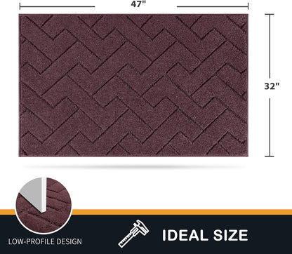 PURRUGS Dirt Trapping Door Mat 20" x 31.5", Non-Slip Machine Washable Entry Rug, Dog Doormat, Indoor Front Door Mat, Super Absorbent Entryway Rug for Muddy Shoes & Paws, Taupe