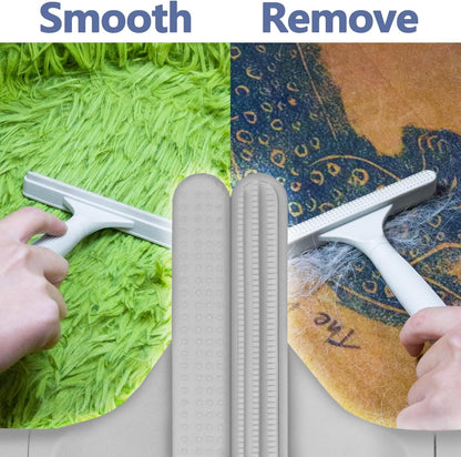 2 Pack Portable Pet Dogs Cats Hair Remover Lint Removal Shaver Tool Fur Scraper Carpet Rake for Couch Furniture Car Mats Fabric Sofa Clothes Bedding Pink