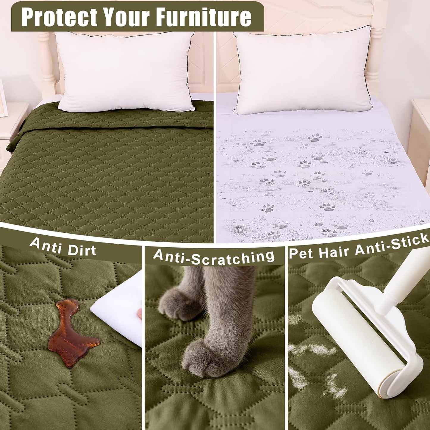 Smiry Waterproof Dog Bed Cover Blanket 30x70, Soft Reversible Pet Blanket, Washable Leakproof Cats Dogs Couch Cover for Sofa, Couch, Furniture, Grey/Dark Grey