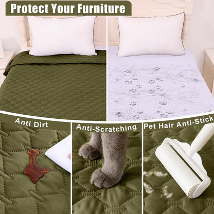 Smiry Waterproof Dog Bed Cover Blanket 30x70, Soft Reversible Pet Blanket, Washable Leakproof Cats Dogs Couch Cover for Sofa, Couch, Furniture, Grey/Dark Grey