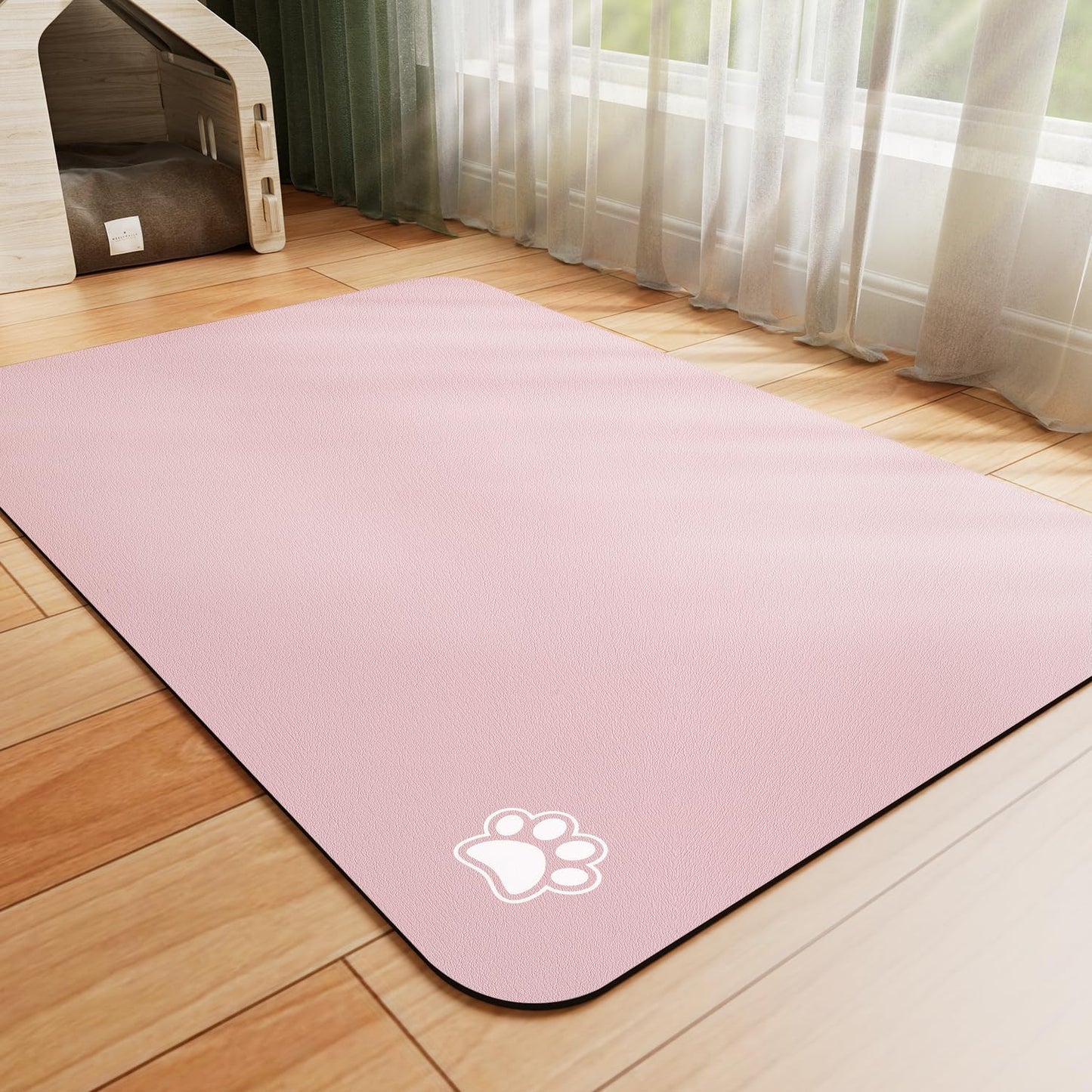 HotLive Dog Food Mat - Absorbent Cat Mat for Food and Water, No Stains Pet Feeding Bowl Mat, Easy to Clean Pet Placemats, Quick Dry Dog Water Dispenser Mat for Messy Drinkers | Paw Dark Grey 12"x 19"