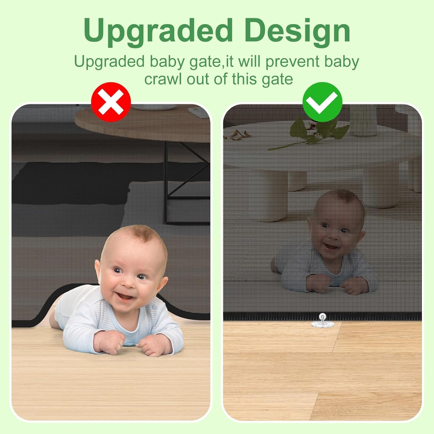 Upgraded Retractable Baby Gate, Extra Wide Safety Kids or Pets Gate, 33” Tall, Extends to 71” Wide, Mesh Safety Dog Gate for Stairs, Indoor, Outdoor, Doorways, Hallways(33”x71”, Black)