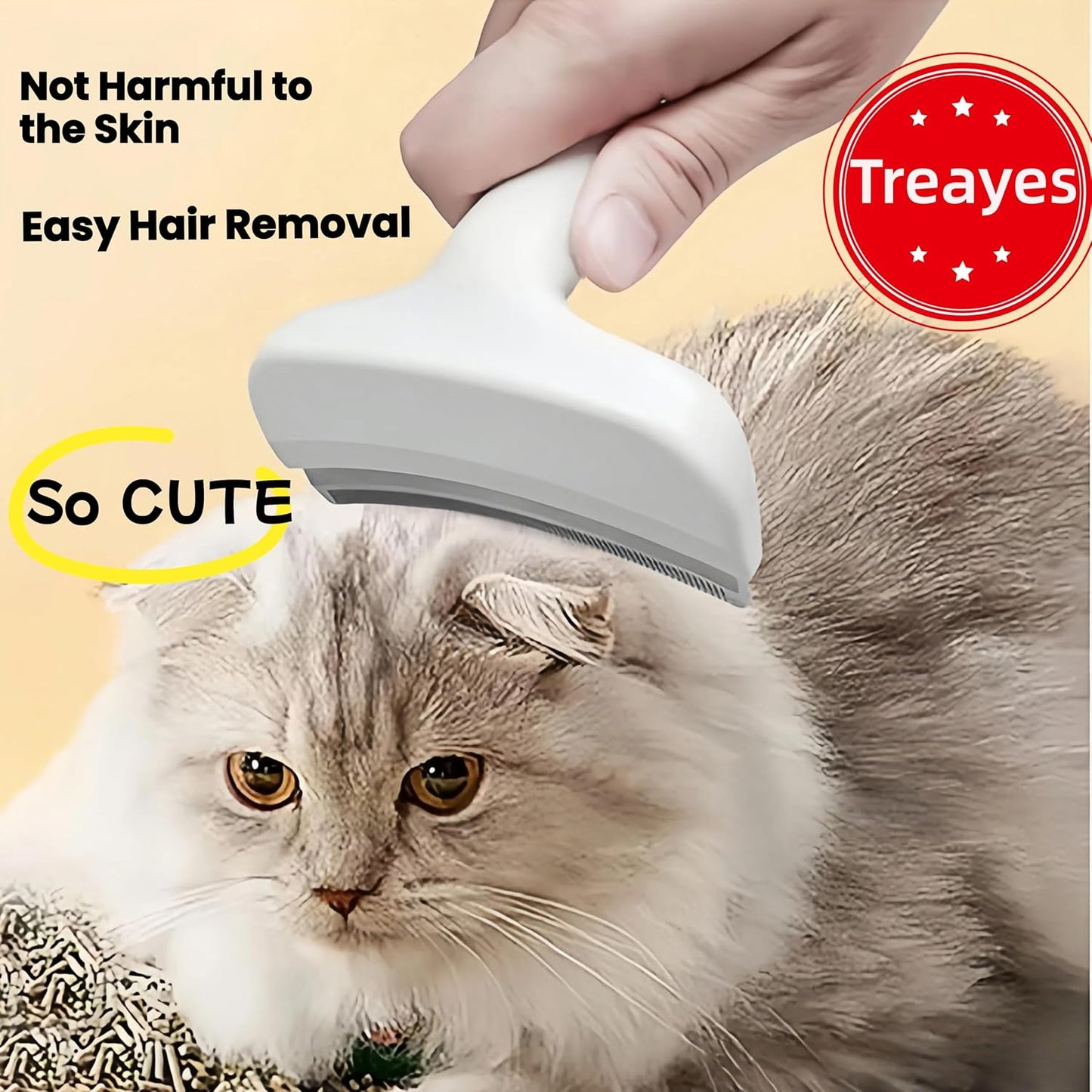 Pink Small Comb for Shedding Dogs & Cats, V-Shape Tight Teeth Deshedding Dog Brush with Ergonomic Design Grip Handle, Pro Pet Combs for Reducing Loose Hair