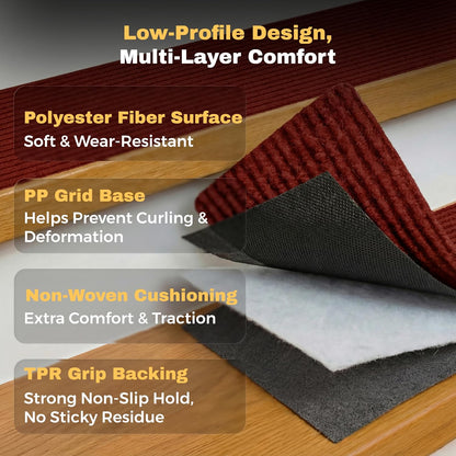 MBIGM 8" X 30" (15 in Pack) Nonslip Carpet Stair Treads Non-Skid Safety Rug Slip Resistant Indoor Runner for Kids Elders & Pets with Reusable Adhesive - Brown - Non Slip Stair Treads Indoor