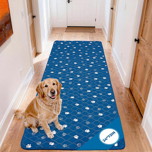 Fostanfly Washable Pee Pads for Dogs, 2 Pack Large 36"x41" Ultra-Absorbent and Leak-Proof Non-Slip Reusable Potty Training Pads for Dogs, Cats, Puppy, Potty Training of Add 8 Lanyards