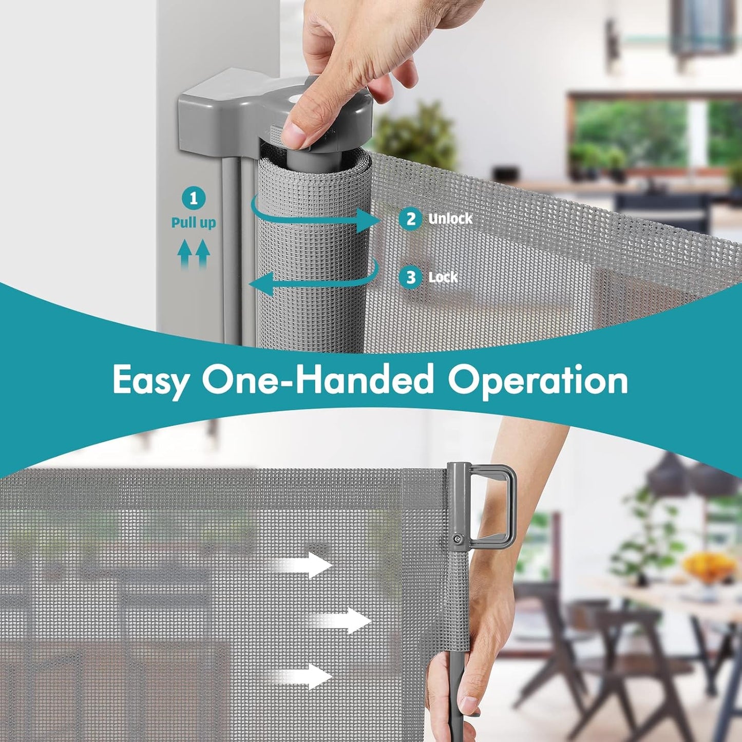 Extra Wide Baby Gate for Large Openings Retractable Baby Gates Indoor Outdoor Extra Long Dog Gate for Doorway Stair Gates for Kids or Pets Extra Large Dog Gate for Stairs