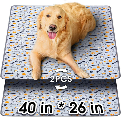 Hompet Dog Grass Pad with Tray Large, 35"x22.5", 2 Reusable Artificial Turf for Dogs Potty, Waterproof Non-Slip Washable Pee Pads, Quickly Absorbency Portable Dog Litter Box for Indoor/Outdoor Use