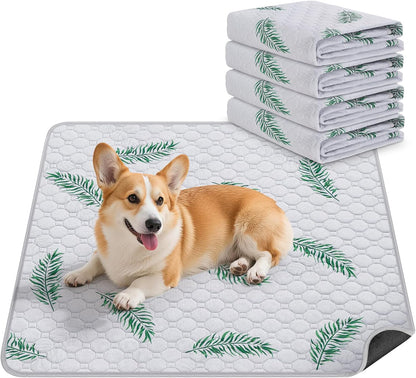 WanpeeGoo Washable Pee Pads for Dogs, 2Pack Reusable Puppy Pads, Super Absorbent & Leakproof Dog Pads, Anti-Slip Dog Pee Pads for Puppy Training & Incontinence, Feather Pattern 36"x41"