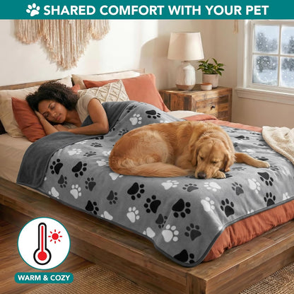 PetAmi Waterproof Dog Blanket for Medium Large Pets Dogs Cats, Pet Couch Cover Protector for Furniture, Reversible Washable Soft Fleece Cat Blanket for Bed Couch Sofa, 40x60 (Taupe/Beige)