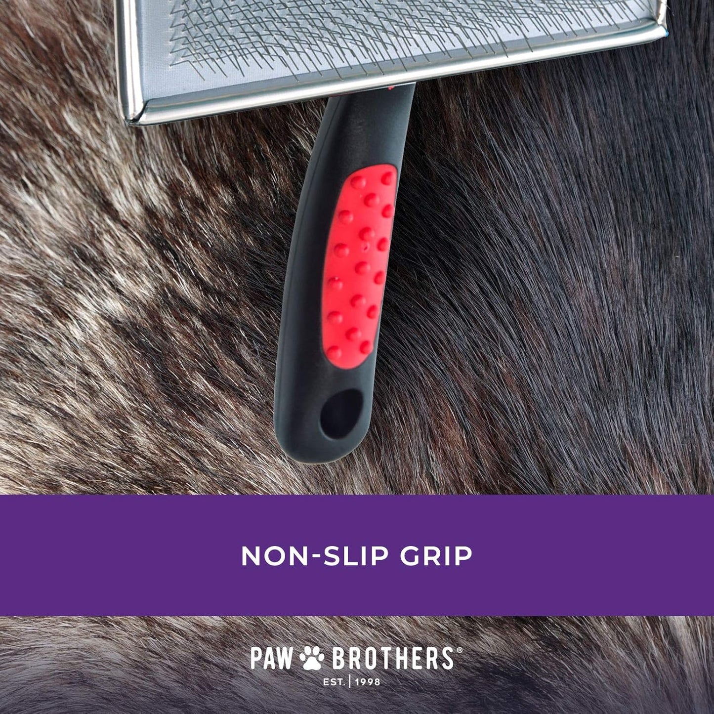 Ryan's Pet Supplies Paw Brothers Flat Slicker Brush for Dogs, Dog Brush for Long Haired Dogs, Professional Grade, Coated Tips, Gentle on Skin, Maximum Coverage, Extra Large