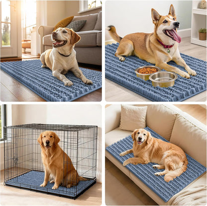 Smiry Dog Door Mat for Muddy Paws 30x20, Extra Soft Absorbent Chenille Doormat, Trap Moisture and Dirt, Non-Slip Machine Washable Front Door Mat for Indoor Entrance Inside Floor, Grey