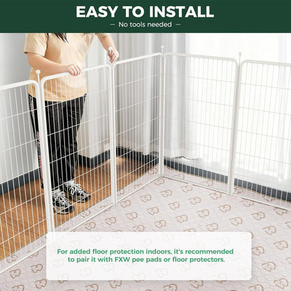 FXW Rollick Unleashed Dog Playpen for Indoor, Yard, RV Camping, 24 inch 8 Panels for Small and Puppy Dogs, Black│Patented