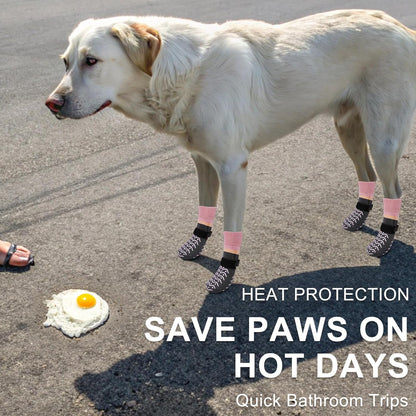 BEAUTYZOO Dog Socks to Prevent Licking Paws -Dog Shoes for Hot Pavement & Hardwood Floors Anti Slip, Traction Control Boots & Paw Protectors with Double Side Grips for Small Medium Large Senior Dogs