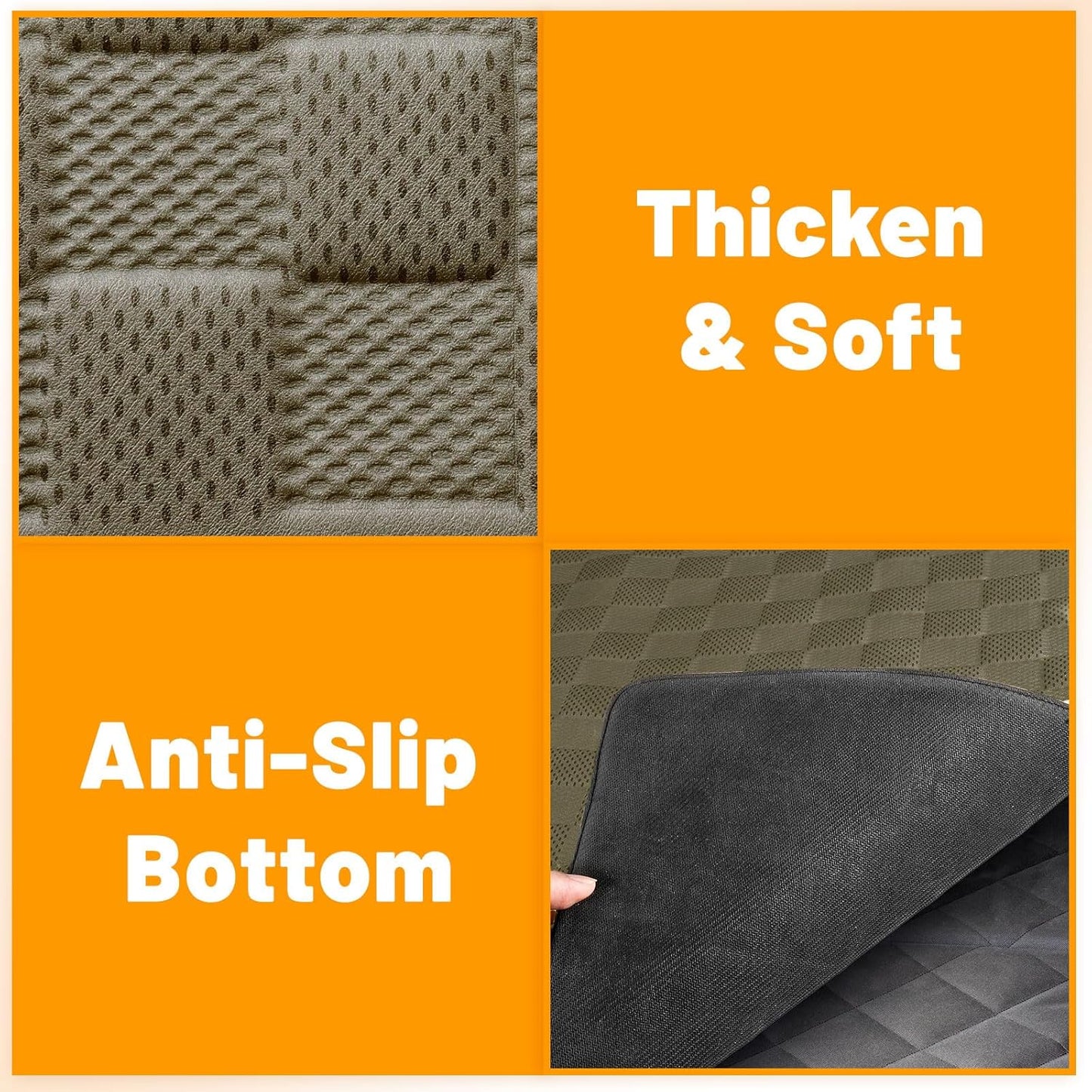 Manificent Non-Slip Pet Bed Mat for Back Seat Extender, Hair Resistant Dog Blanket for Hard Bottom Dog Car Seat Cover, Anti Slip Pet Linner Backseat Cover Deep Gray
