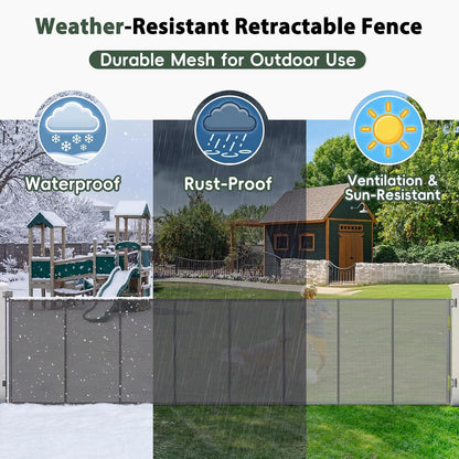 250" Reinforced Extra Wide Baby Gate Retractable Dog Gate, 21ft Extra Long Baby Gate Retractable Gates for Dogs, 48" Extra Tall Pet Gate Retractable Fence Outdoor Gate for Deck/Garage/Patio, Black