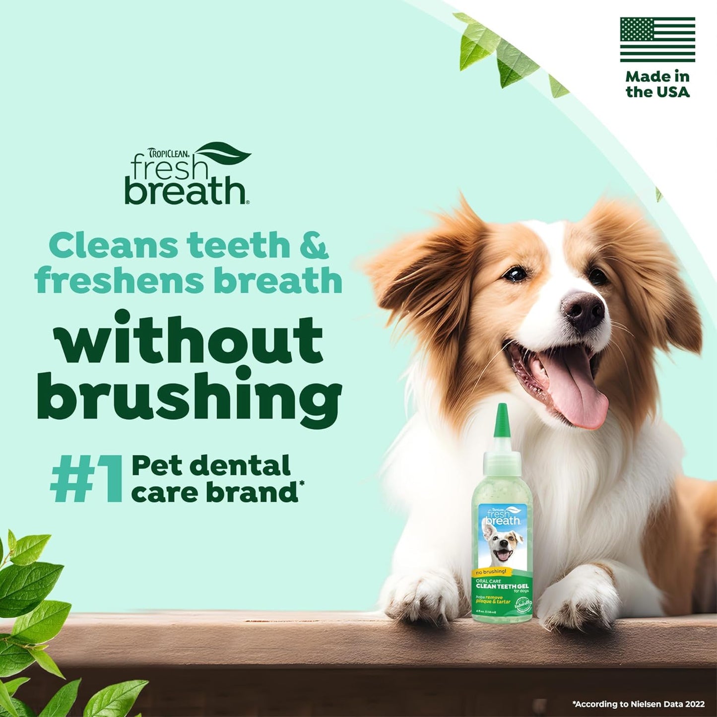 TropiClean Fresh Breath Dog Toothpaste for Teeth Cleaning, Breath Freshener, Easy Plaque & Tartar Remover Gel, No Toothbrush Needed, Peanut Butter, 2oz.
