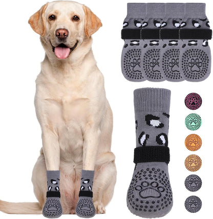 KOOLTAIL Dog Socks Shoes for Hot Pavement to Prevent Licking Paws, Winter Dog Boots&Paw Protector for Hardwood Floors Anti Slip,Traction Control Grip Booties for Small Medium Large Senior Dogs,Black M