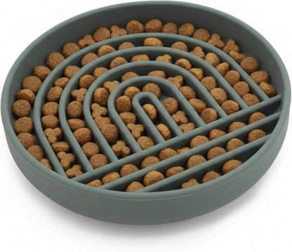 Should We Go? Slow Feeder for Dogs & Puppies, The Slowdown Bowl Silicone Slow Eating, Modern Lick Mat Design, Reduces Gulping, Fits 2 Cups, 7.5” Across x 1.5” Tall, Mealtime Challenge, Medium-Blush