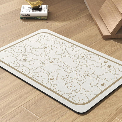 PADOOR Pet Feeding Mat-Absorbent Dog Mat for Food and Water Bowl-No Stains Easy Clean Dog Food Mat-Quick Dry Water Dispenser-Puppy Supplies Accessories