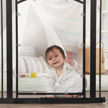 Regalo Safety 30.5-58" Extra Wide Arch Baby Gate with Door, Pressure Mount Walk Through Gate for Doorways & Bottom of Stairs, Babies, Toddlers & Pets, Tested & Safe, American Designed, American Owned