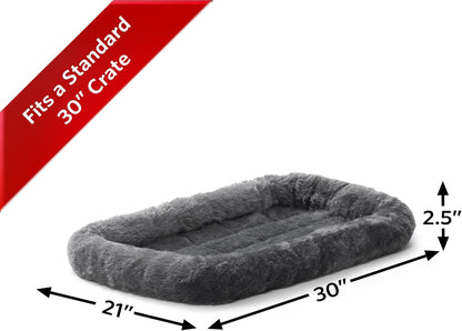 MidWest Homes for Pets QuietTime Dog Bed - White Fleece Bolster, Ultra-Soft and Machine Washable, Fits 24-Inch Crates and Carriers, for Small Breed Dogs