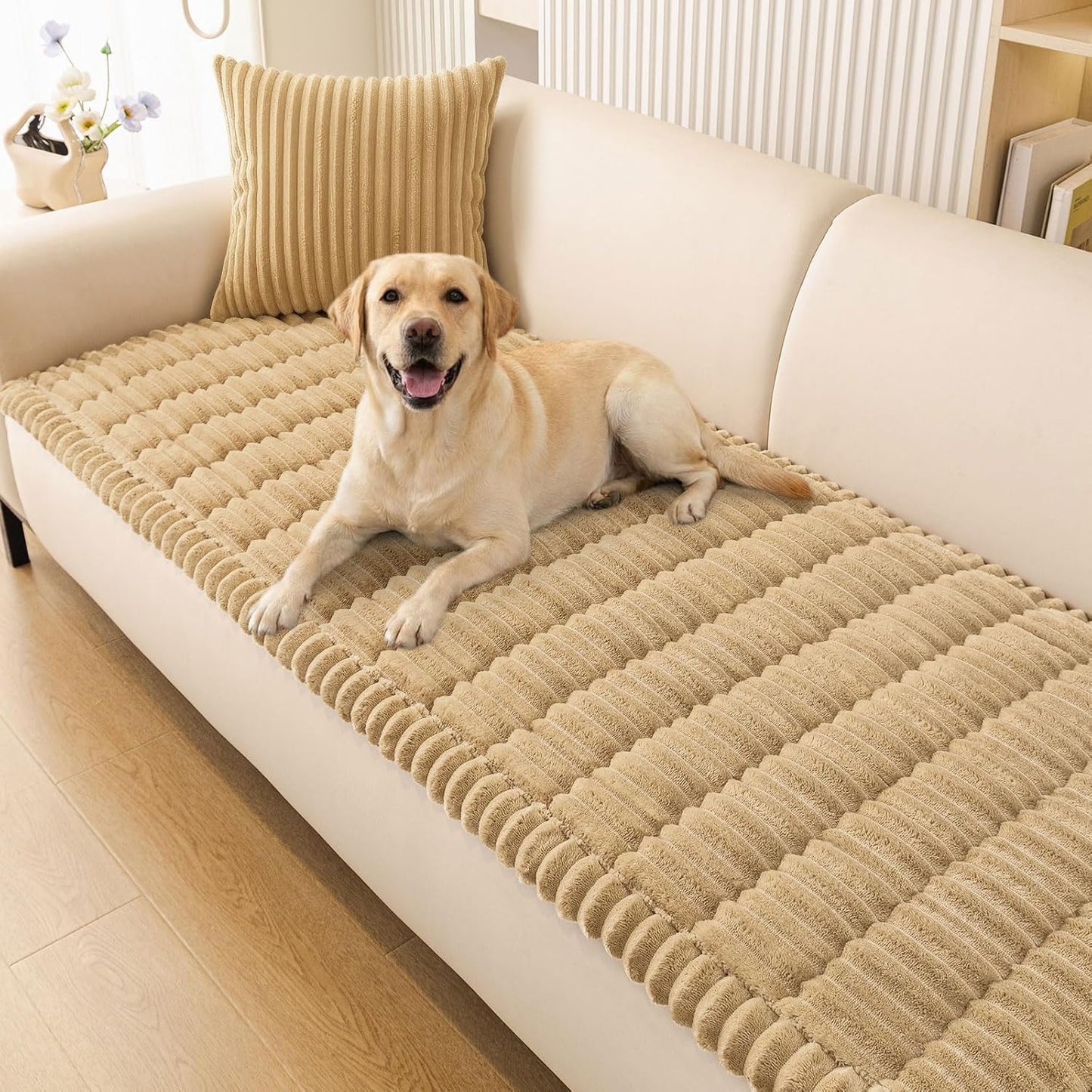 Smiry Couch Cover for Dogs, Non Slip Washable Sofa Protector for Pets, Soft Furniture Cover for Leather & Fabric Couches, Cozy Protect Against Fur, Dirt & Everyday Messes (Dark Grey, 27.6" x 59")