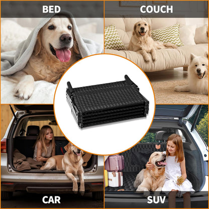 Dog Stairs for Car - Foldable 5-Step Non-Slip Pet Stairs for Home, Lightweight Dog Steps for Senior & Small Dogs to SUV, Truck, Bed - Supports 200 lbs