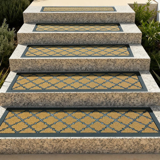 Stair Runners for Wooden Steps, Non Slip Stair Carpet Treads, 2 Pcs 30" x 8.5" Stair Mats Rug Heat Insulation Rubber Backing, Staircase Step Treads for Elders, Dogs & Kids, Coco Lattice.