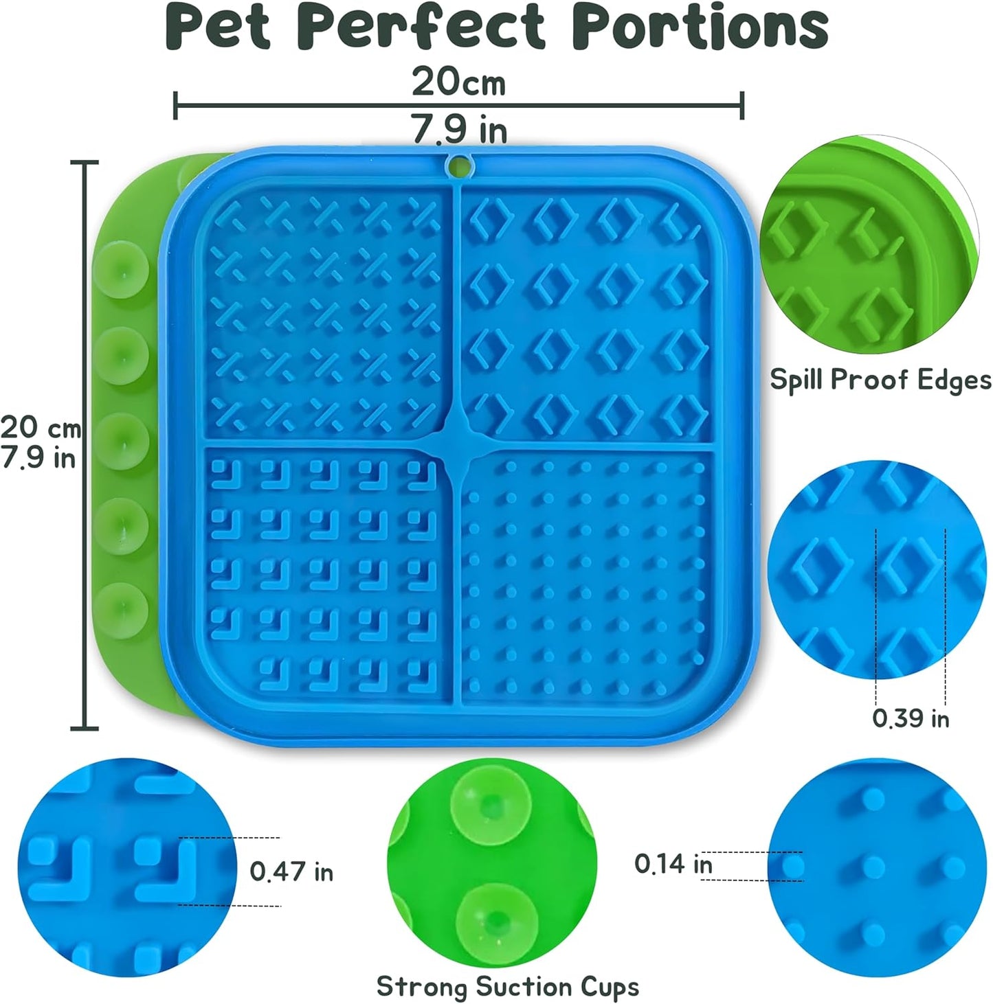 Large Licking Mats for Dogs and Cats, Slow Feeder Lick Pad with Suction Cups for Dog Training,Peanut Butter Licking Pad for Boredom Reducer (2 Lick Mats with Free Spatula, Tooth Brush, cleaning Brush)
