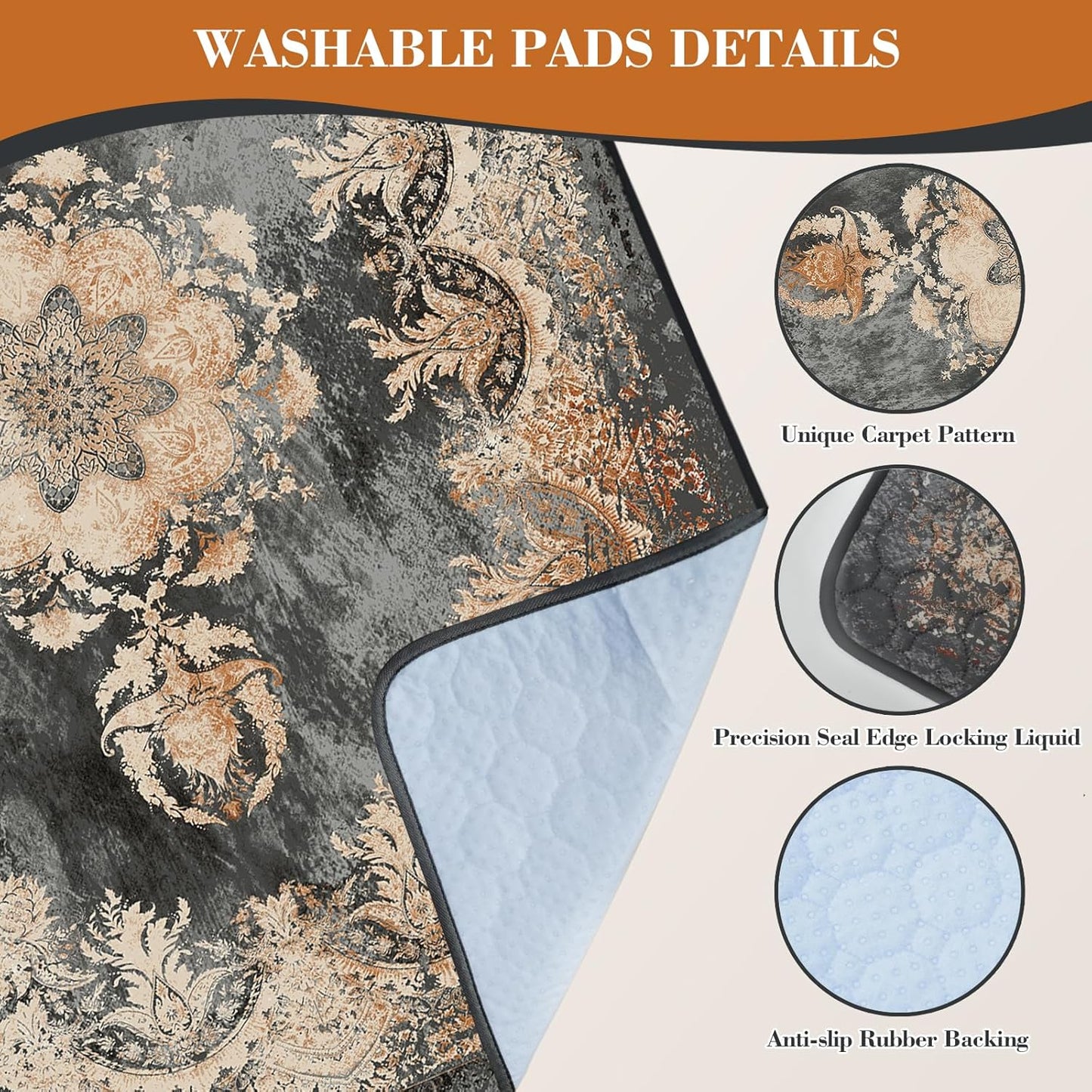 Dogcator Washable Pee Pads for Dogs, 2 Pack Reusable Puppy Training Pads. 36''x48'' Super Absorbent Dog Rugs, Non-Slip and Leakproof Pee Mat for Dogs, Whelping Pads for Crates and Floors